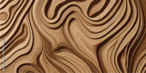 Warm Beige Paper Flow Art With Layered Curvy 3D Shapes and Soft Contour Depth Forming a Premium Abstract Modern Background Texture