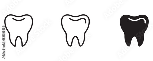 Dental health icons showing healthy and decayed teeth, perfect for modern dentistry and hygiene campaigns or educational materials about oral care