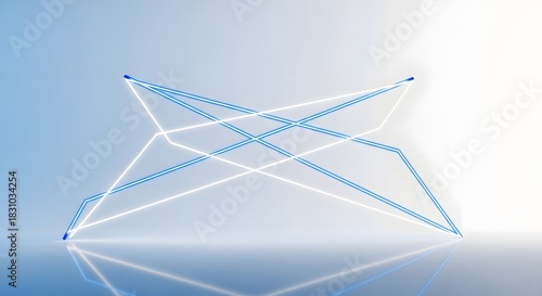 Modern futuristic neon lines create a dynamic geometric abstract design, perfect for tech, innovation, and creative concept visuals with bright illumination