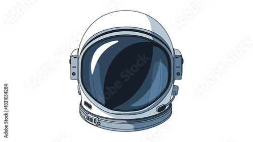 A pixel art astronaut helmet with a reflective visor