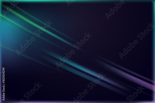 Futuristic plastic film overlay with neon light streaks and glossy transparent edge effect