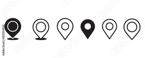 Find your destination easily with these modern map pin icons, perfect for travel apps, location finders, or showcasing delivery points for your business