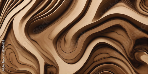 Luxury Organic Paper Flow Texture Featuring Layered Curved Cutout Design for Modern Abstract Art”