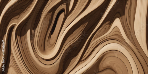 Premium Brown Paper Layer Abstract Wave Pattern with Deep Carved Organic 3D Decorative Texture”