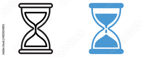 Elegant hourglass icons for time management and deadline visuals, perfect for presentations, websites, and project planning, representing urgency and deadlines