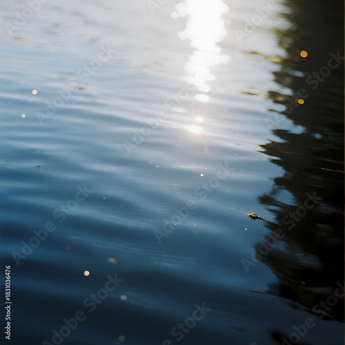 Sunlight Reflection, Calm Water, Nature Scenery, Serene Atmosphere, Ripple Effect, Outdoor Beauty, Tranquil Moment