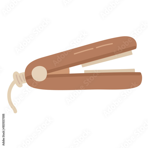 Hair Straightener in Hand-Drawn Cute Style for Hair Styling Illustration