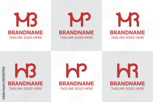 Letters MB WB MP WP MR WR Elegant Logo, for BM BW PM PW RM RW Initials