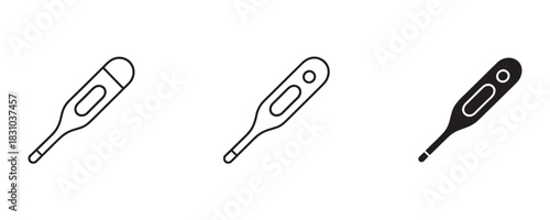 Modern thermometer set indicating illness for medical design, perfect for healthcare promotions, clinic ads, or creating a healthy lifestyle campaign
