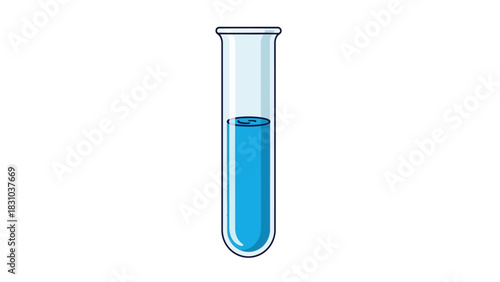 A test tube filled with blue liquid