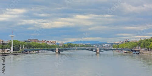 Pont Lafayette, bridge over river Rhone in the city of Lyon, France 