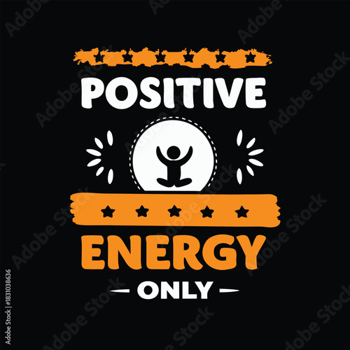 White positive text and elements invite inspiration, relaxation, and good energy only