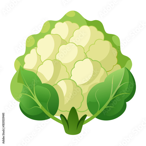 Fresh cauliflower with vibrant green leaves, a healthy and delicious addition to any meal, promoting wellness and balanced nutrition for a modern lifestyle originally a scalable graphic