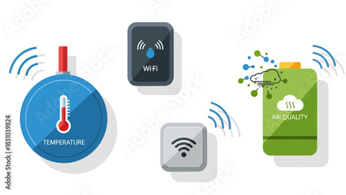 Smart sensors for temperature humidity and air quality