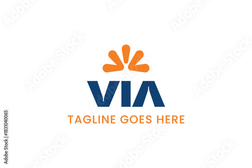 Letters VIA Sunrise Logo, suitable for any businesswith VIA VA AV Initials