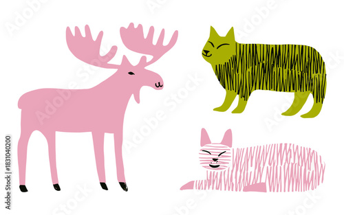 Weird Colorful Animal Family Portrait
