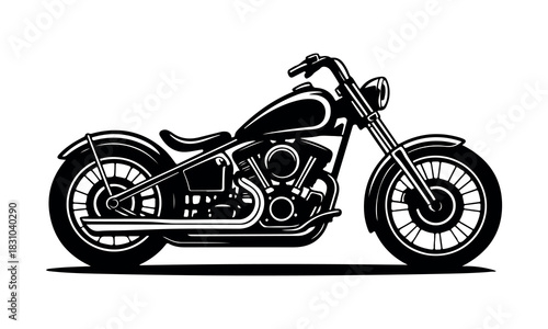 Motorcycle silhouette isolated on white background