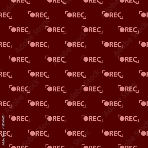Recording camera sign seamless pattern isolated on color background