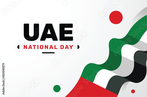 UAE National Day Flat Background Design for Celebration Events