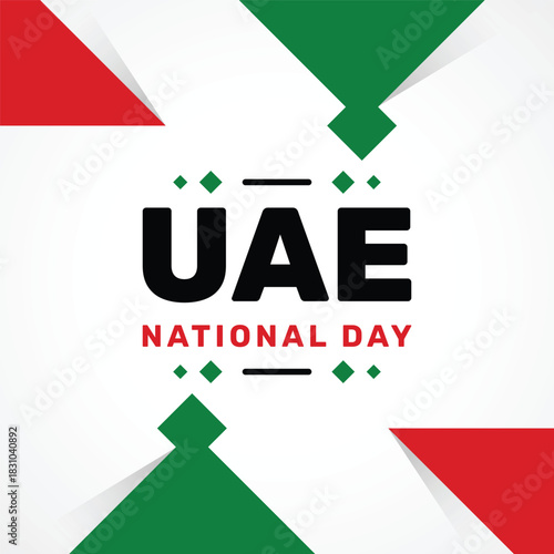 UAE National Day Flat Background Design for Celebration Events