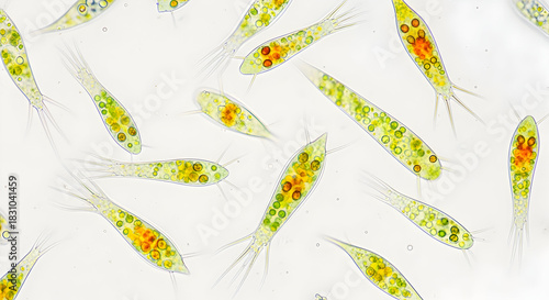 Microscopic Aquatic Beauty Captivating Biology Unveiling Diversity in Protists Under a Microscope Exploring Cell Structures and Wonders of Pond Life Nature's Tiny Marvels