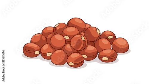 Pile of peanuts on a white background