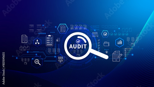 Business Audit concept. check and evaluate financial statement, Financial auditing concept, Audit And Fraud Investigation