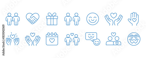 Express love and connection with these sweet icons, ideal for social media, greeting cards, and spreading joy this Valentine's Day season