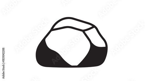 Simple rock icon minimalist vector illustration isolated on white background
