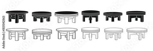 table silhouette vector illustration