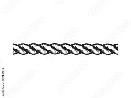 Clean and simple rope icon 2D vector line art suitable for creative business designs