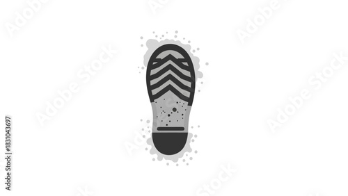 Boot print with dirt marks and splashes