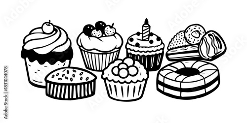 vector illustration of a set of easter eggs in basket