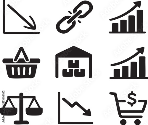 finance icons set