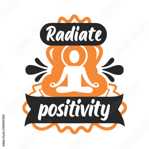 Radiate positivity with the meditating human silhouette, conveying wellness and balance through mindful meditation