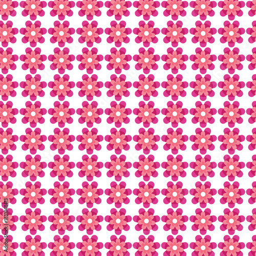 seamless pattern with pink flowers