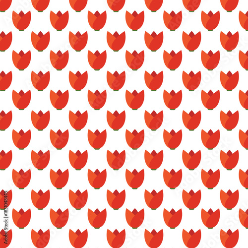 seamless pattern with red flowers