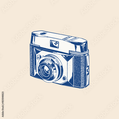 Vintage analog 120 film medium format range finder compact camera  photography photographer icon