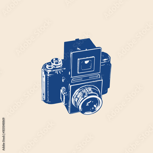 Vintage analog film SLR reflex camera photography photographer icon