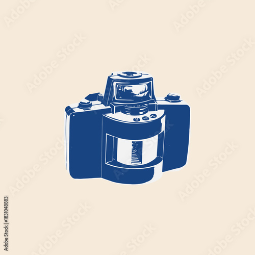 PrintVintage analog 120 film medium format panoramic range finder camera  photography photographer icon