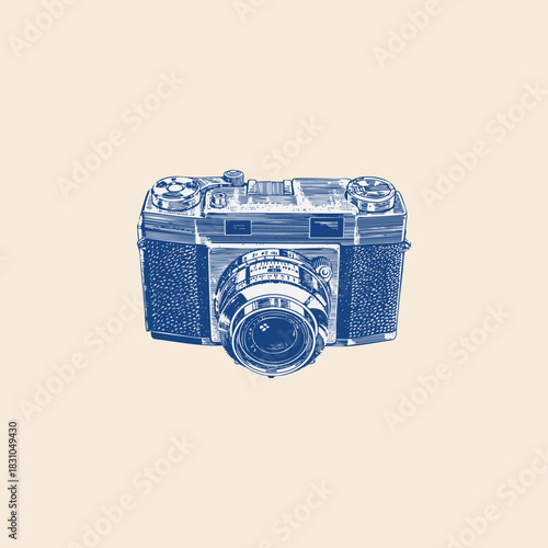 Vintage analog 120 film medium format range finder camera  photography photographer icon