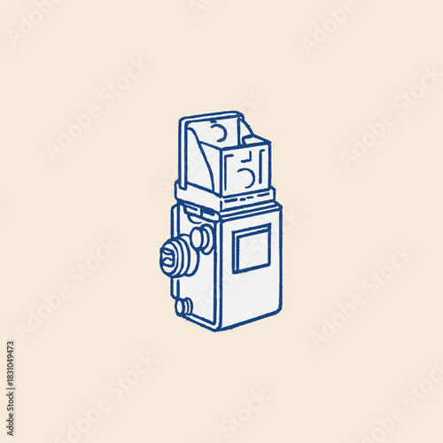 Old vintage analog film medium format twin lens camera icon