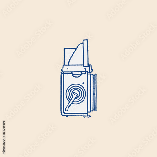 old vintage analog film medium format twin lens camera icon
