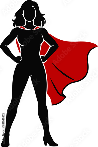 Superheroine Editable Vector AI File | Adobe Illustrator | Export to SVG, EPS, PDF, PNG, DXF, JPEG
