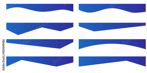 Modern wave and curve divider shapes for app headers or banners, with clean vector lines for web page layout and simple section borders in a stylish graphic design.