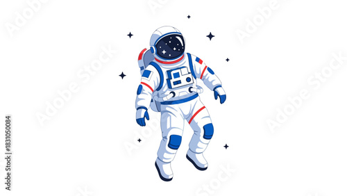 Astronaut floating with stars
