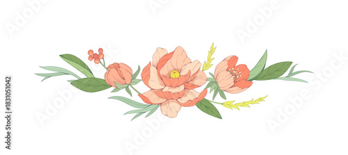 Botanic set of detailed various flowers and brunch. Luxury vintage floral collection for wedding invitation, wallpaper art or save the date card