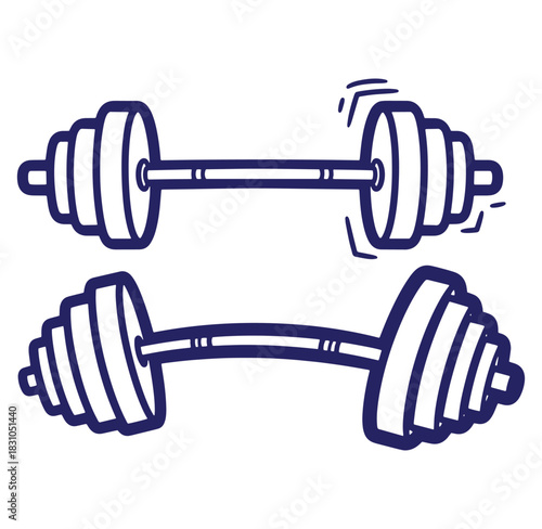 Hand drawn dumbbells illustration perfect for fitness workout gym and exercise activities