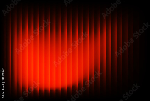 Abstract background featuring vertical red light bars glowing intensely against a deep black backdrop, creating a dramatic and modern visual effect with strong contrast and gradient