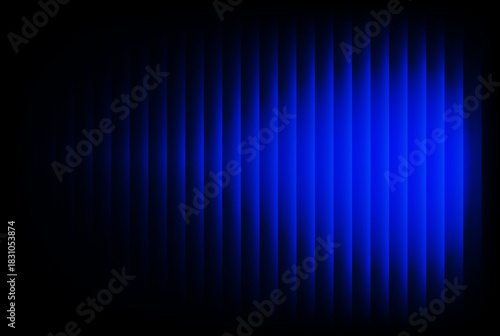 Abstract background featuring vertical blue light streaks against a deep black backdrop, creating a dramatic and modern visual effect with fading intensity on the left side